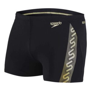 Speedo Monogram Swim Boxer Negro,Plateado UK 30 Hombre