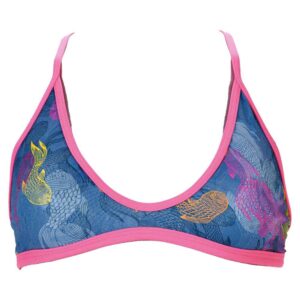 Miws Fishes Bikini Top Azul,Rosa 2XS Mujer