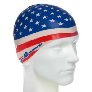Madwave Usa Swimming Cap Rojo,Azul