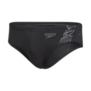 Speedo Boom Splice 7 Cm Swimming Brief Negro,Gris UK 32 Hombre