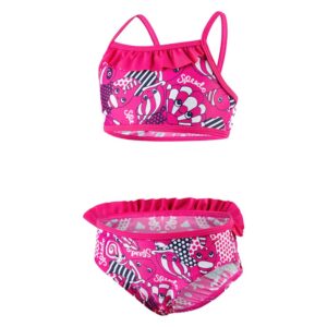 Speedo Essential Frill Bikini Azul,Rosa 24 Months Niño