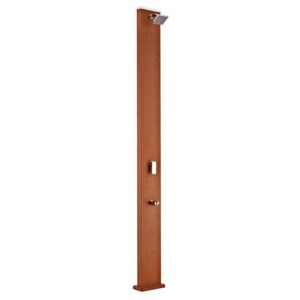 Gre Square Solar Shower Aluminium Woodlike Marrón 32 Liters