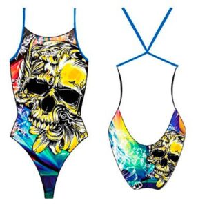 Turbo Hibiscus Pro Racer Thin Strap Swimsuit Multicolor 4XL Mujer