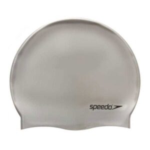 Speedo Plain Flat Silicone Swimming Cap Gris