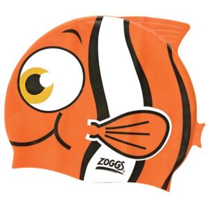 Zoggs Character Silicone Junior Swimming Cap Blanco,Naranja