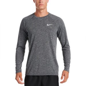 Nike Swim Heather Long Sleeve T-shirt Gris M Hombre
