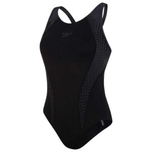 Speedo Placement Laneback Swimsuit Negro UK 30 Mujer