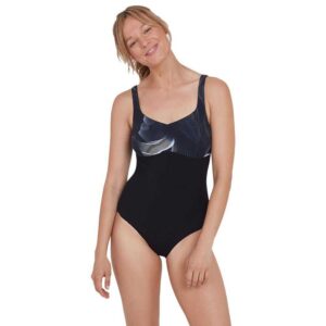 Speedo Contourlustre Printed Swimsuit Negro UK 38 Mujer