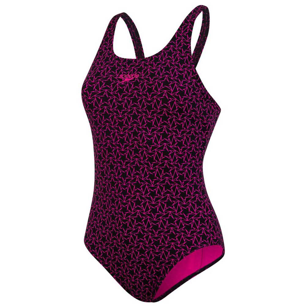 Speedo Boomstar Allover Muscleback Swimsuit Rosa UK 32 Mujer