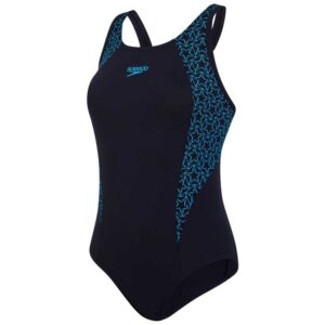 Speedo Boomstar Splice Flyback Swimsuit Azul UK 28 Mujer