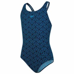 Speedo Boomstar Allover Muscleback Swimsuit Azul 5-6 Years NiÃ±a