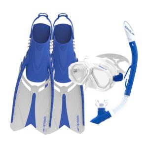 Speedo Leisure Dual Lenses Mask+tube+fins Azul,Gris S-M