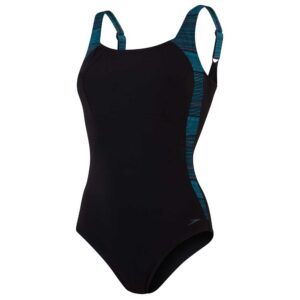 Speedo Lunalustre Printed Swimsuit Negro UK 32 Mujer