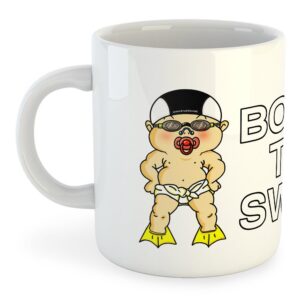 Kruskis Born To Swim Mug 325ml Blanco