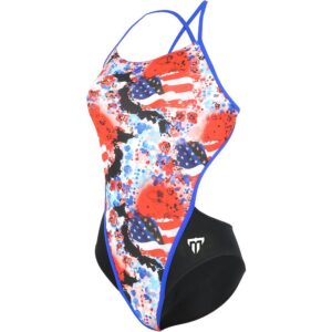 Phelps United Racing Back Swimsuit Multicolor FR 36 Mujer