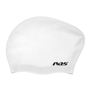 Ras Long Hair Silicone Swimming Cap Blanco
