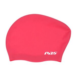 Ras Long Hair Silicone Swimming Cap Rosa