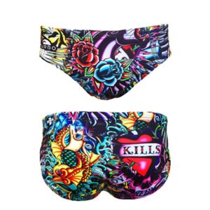 Turbo Tattoo Ink Swimming Brief Multicolor 2XL Hombre