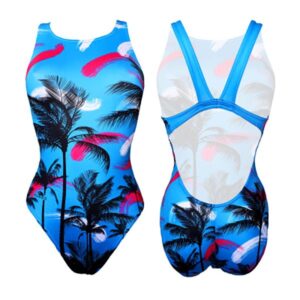 Turbo Blue Palm Swimsuit Azul 2XL Mujer