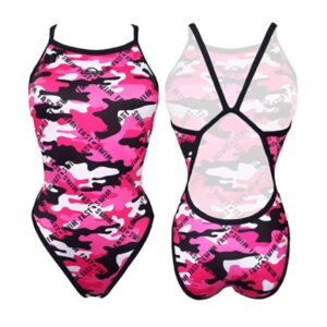 Turbo Revolution Camo Letters Swimsuit Rosa 4XL Mujer