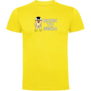 Kruskis Born To Swim Short Sleeve T-shirt Amarillo XL Hombre
