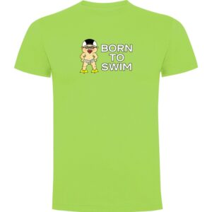 Kruskis Born To Swim Short Sleeve T-shirt Verde 2XL Hombre