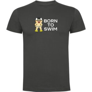 Kruskis Born To Swim Short Sleeve T-shirt Gris XL Hombre