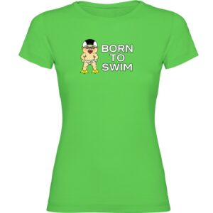 Kruskis Born To Swim Short Sleeve T-shirt Verde S Mujer