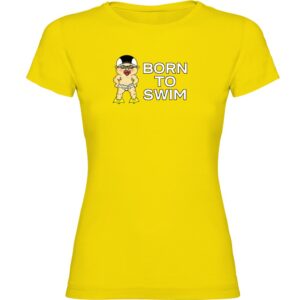 Kruskis Born To Swim Short Sleeve T-shirt Amarillo L Mujer