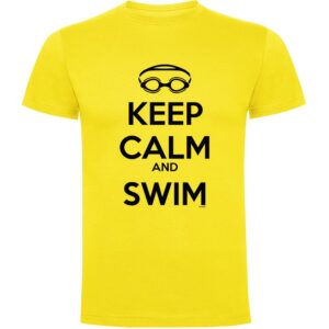 Kruskis Keep Calm And Swim Short Sleeve T-shirt Amarillo L Hombre