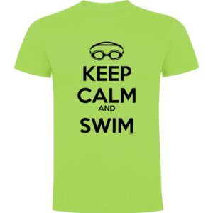 Kruskis Keep Calm And Swim Short Sleeve T-shirt Verde M Hombre