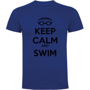 Kruskis Keep Calm And Swim Short Sleeve T-shirt Azul L Hombre