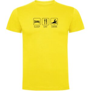Kruskis Sleep Eat And Swim Short Sleeve T-shirt Amarillo S Hombre