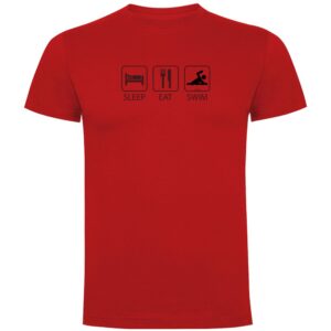 Kruskis Sleep Eat And Swim Short Sleeve T-shirt Rojo 2XL Hombre