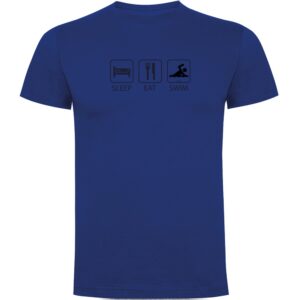 Kruskis Sleep Eat And Swim Short Sleeve T-shirt Azul L Hombre