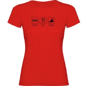 Kruskis Sleep Eat And Swim Short Sleeve T-shirt Rojo XL Mujer