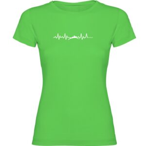 Kruskis Swimming Heartbeat Short Sleeve T-shirt Verde M Mujer
