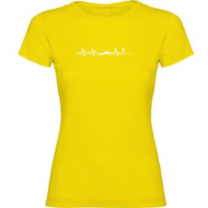 Kruskis Swimming Heartbeat Short Sleeve T-shirt Amarillo M Mujer