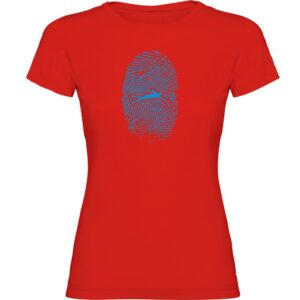 Kruskis Swimmer Fingerprint Short Sleeve T-shirt Rojo 2XL Mujer