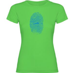 Kruskis Swimmer Fingerprint Short Sleeve T-shirt Verde S Mujer