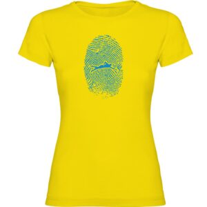 Kruskis Swimmer Fingerprint Short Sleeve T-shirt Amarillo 2XL Mujer