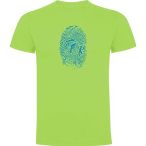 Kruskis Triathlon Fingerprint Short Sleeve T-shirt Verde L Hombre