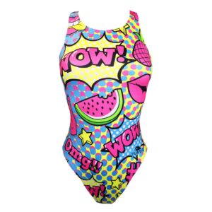 Turbo Cool Comic Swimsuit Multicolor 2XL Mujer