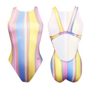 Turbo Pastel Stripes Swimsuit Amarillo M Mujer
