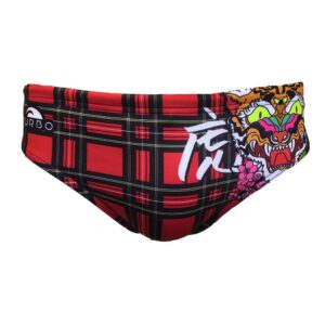 Turbo Tartan Tiger Swimming Brief Rojo S Hombre