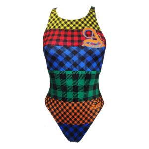 Turbo Tartan College Swimsuit Multicolor 4XL Mujer